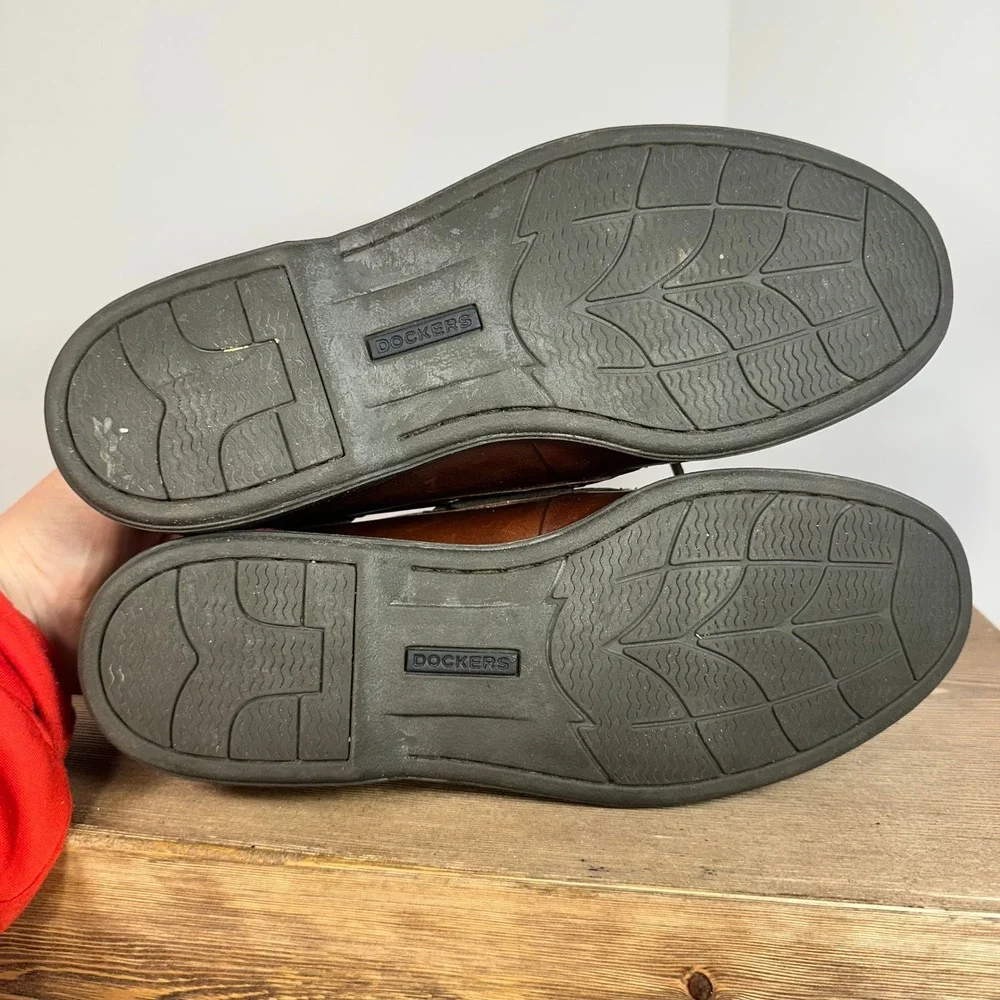 VTG Dockers Boat Shoes Mens SZ 9M Leather Handsewn Deck Shoes Preppy Old Money